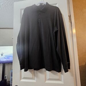 Nike Dri-Fit Men's Black Long Sleeve Polo XL